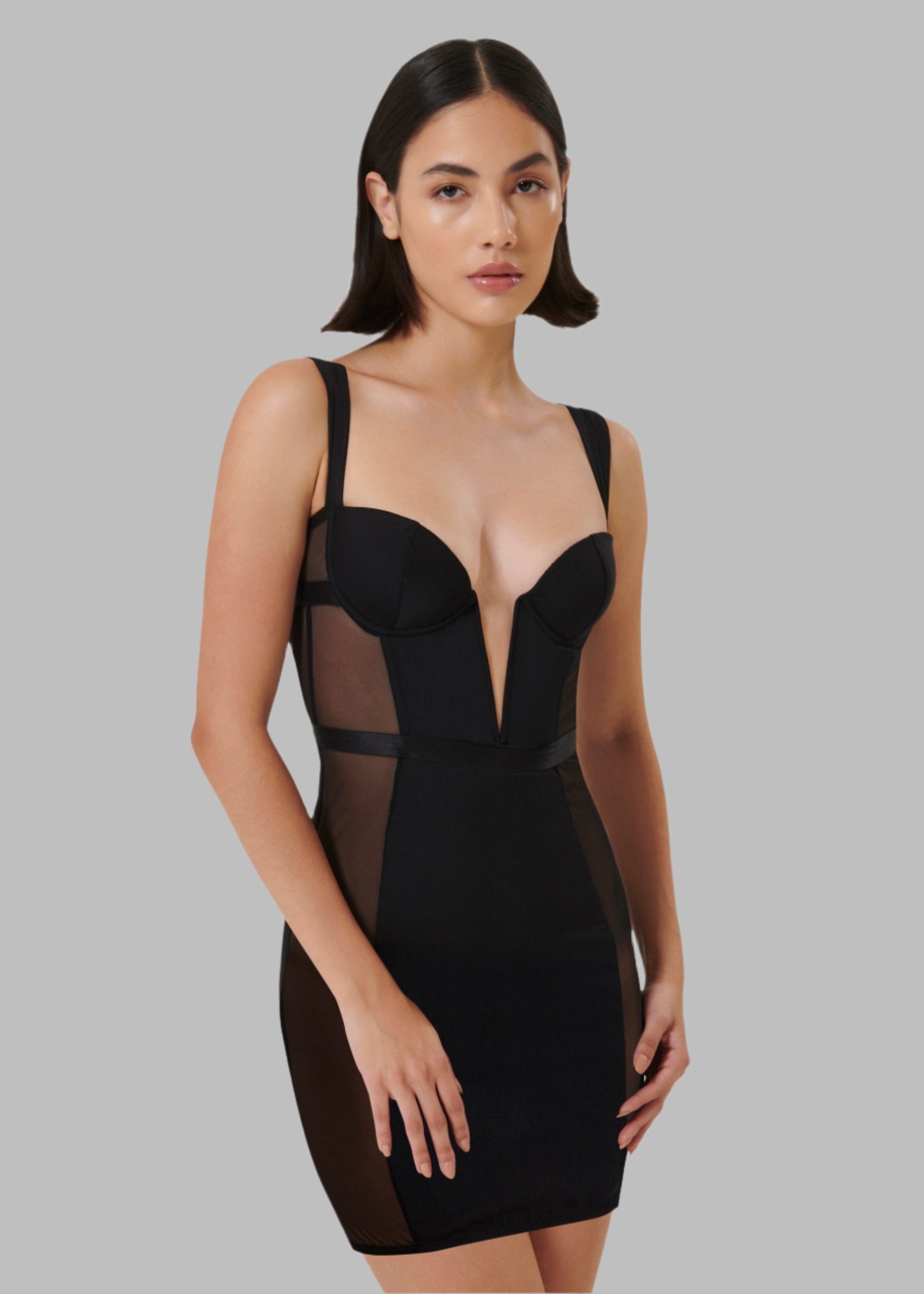 Bluebella Lara Wired Short Chemise (Black) | Avec Amour Lingerie