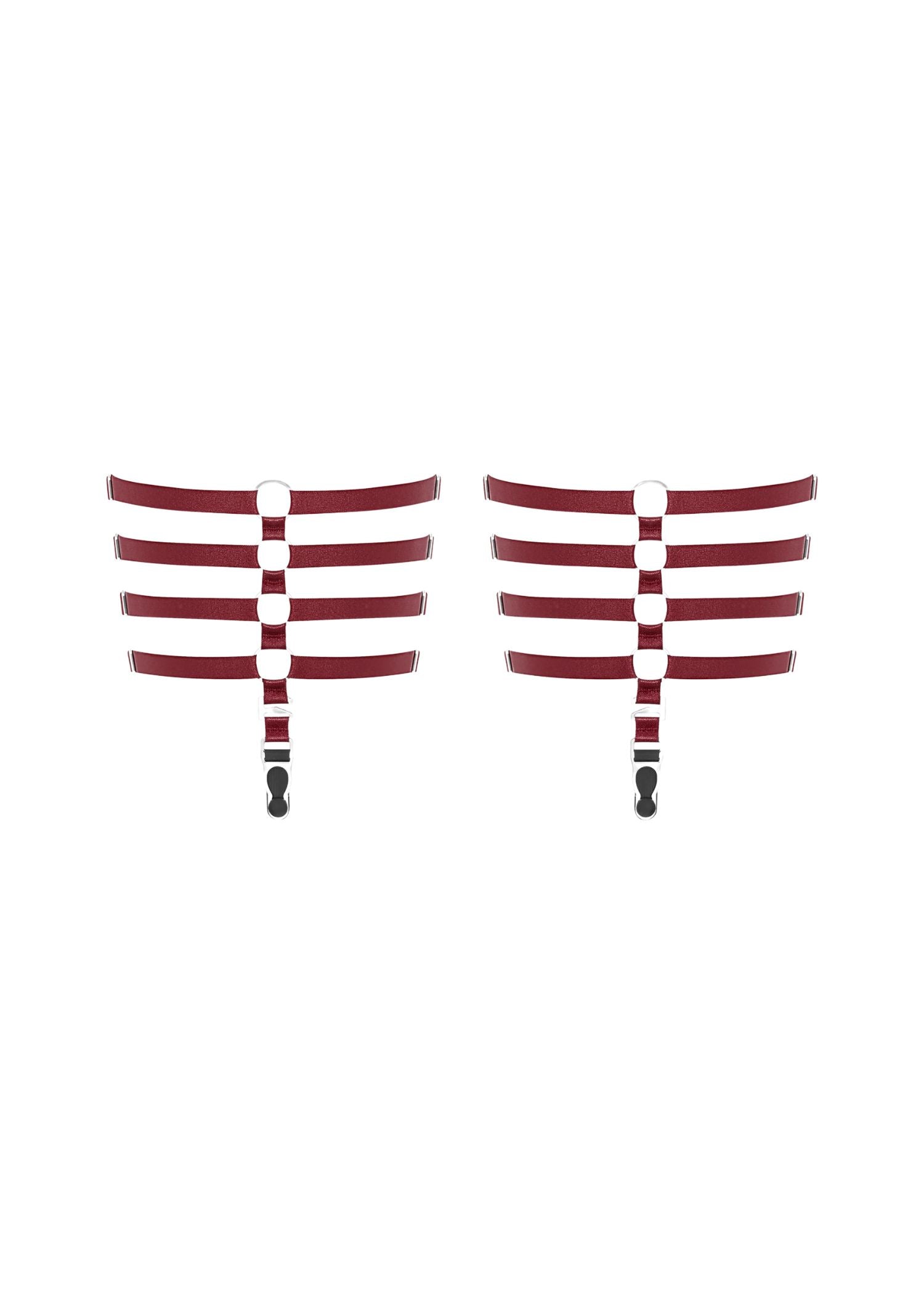 Maison Close Les Fetiches Garters (Burgundy) | Avec Amour Lingerie