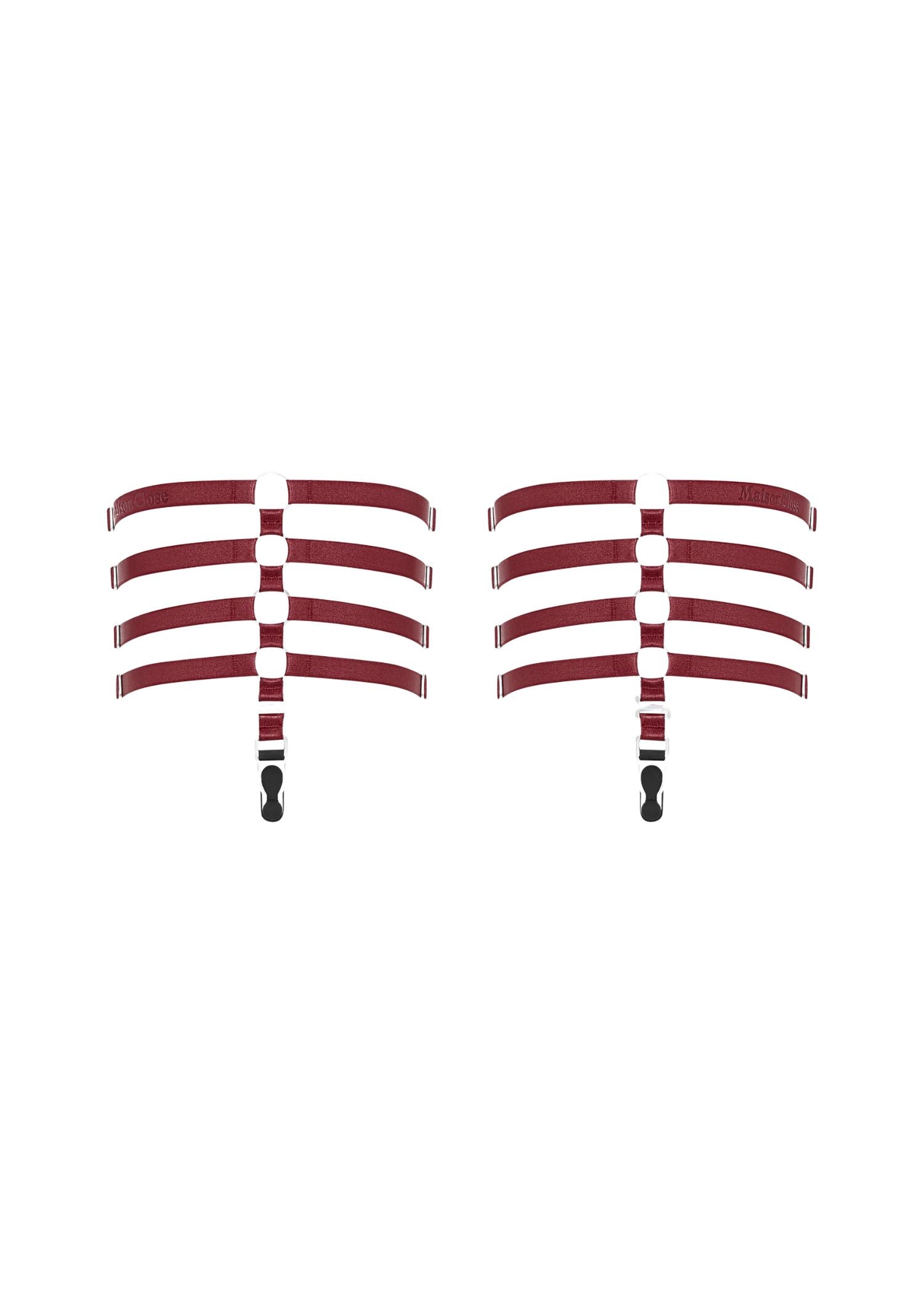 Maison Close Les Fetiches Garters (Burgundy) | Avec Amour Lingerie