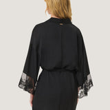 Marseielle Luxury Satin Kimono (Black) | Avec Amour Lingerie