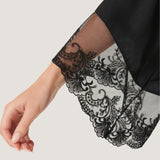 Marseielle Luxury Satin Kimono (Black) | Avec Amour Lingerie