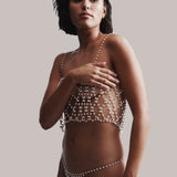 Pearl Crop Cami (Pearl/Gold)