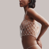 Pearl Crop Cami (Pearl/Gold)
