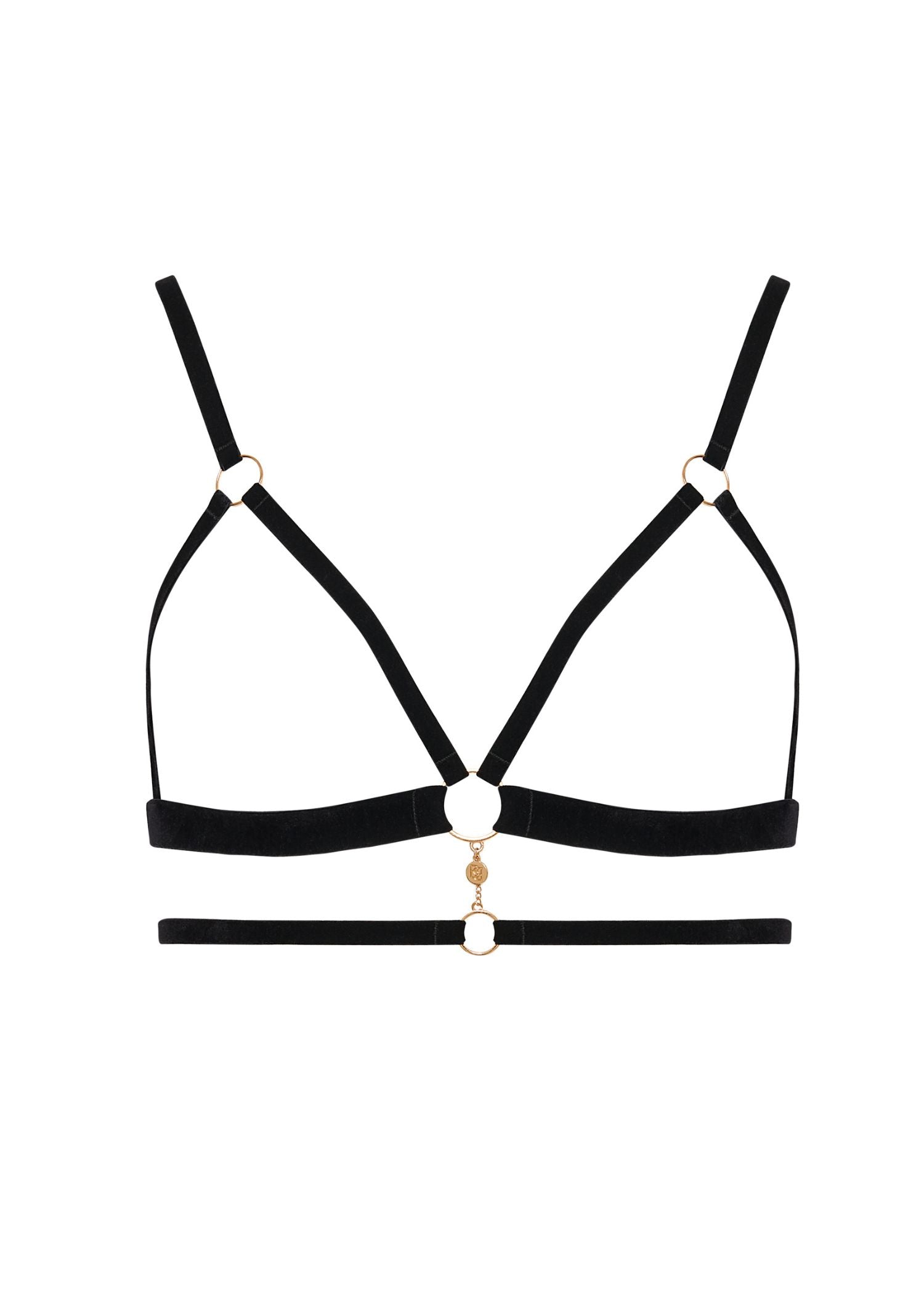 BLUEBELLA - Simone Open Bra (Black & Gold) | Avec Amour Lingerie
