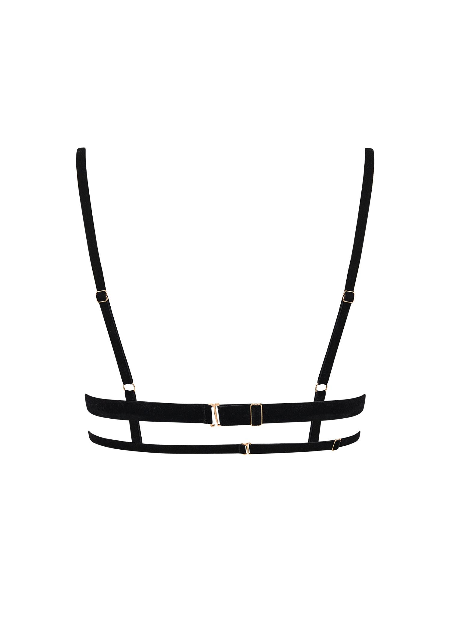 BLUEBELLA - Simone Open Bra (Black & Gold) | Avec Amour Lingerie