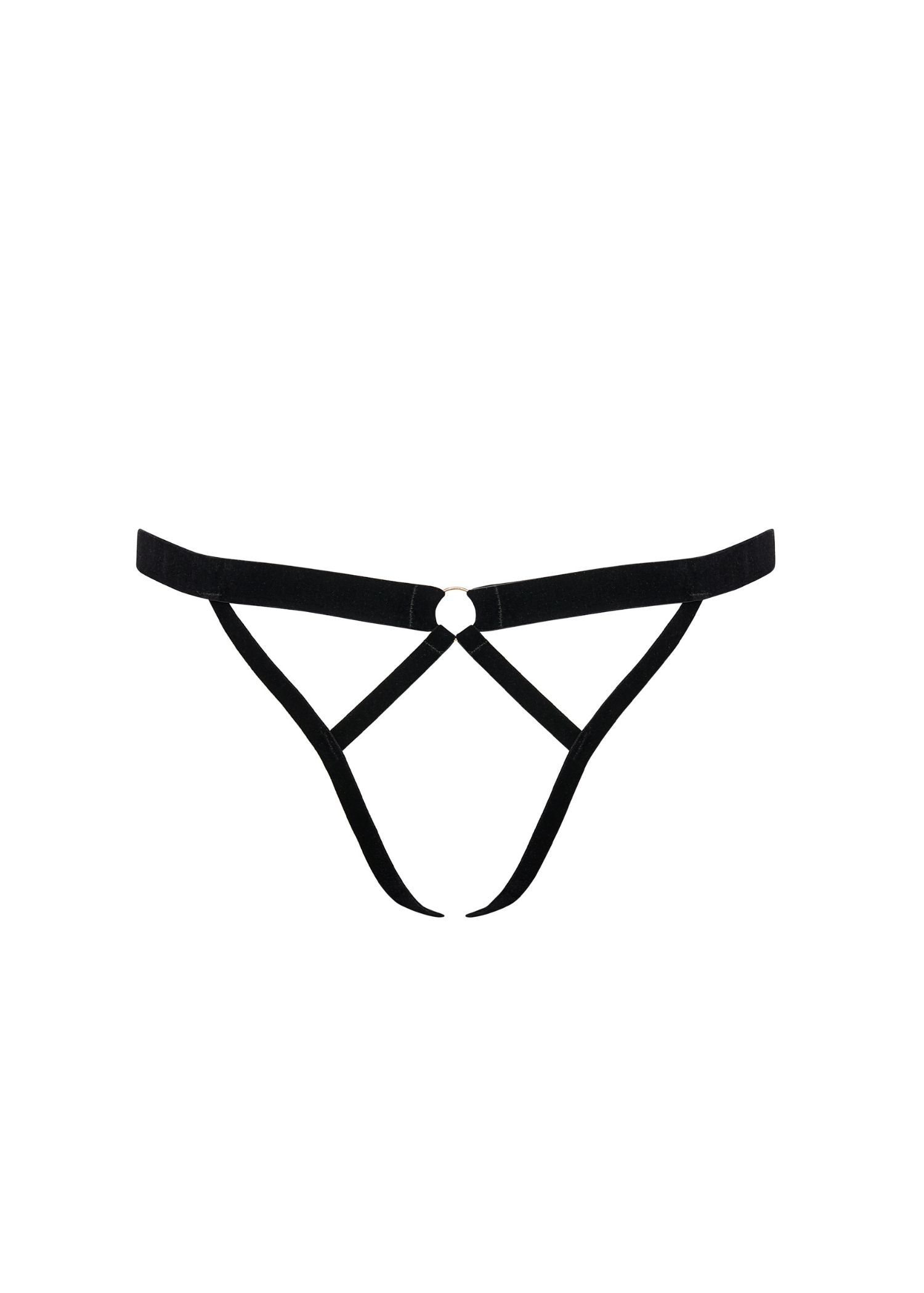BLUEBELLA - Simone Open Panty (Black & Gold) | Avec Amour Lingerie