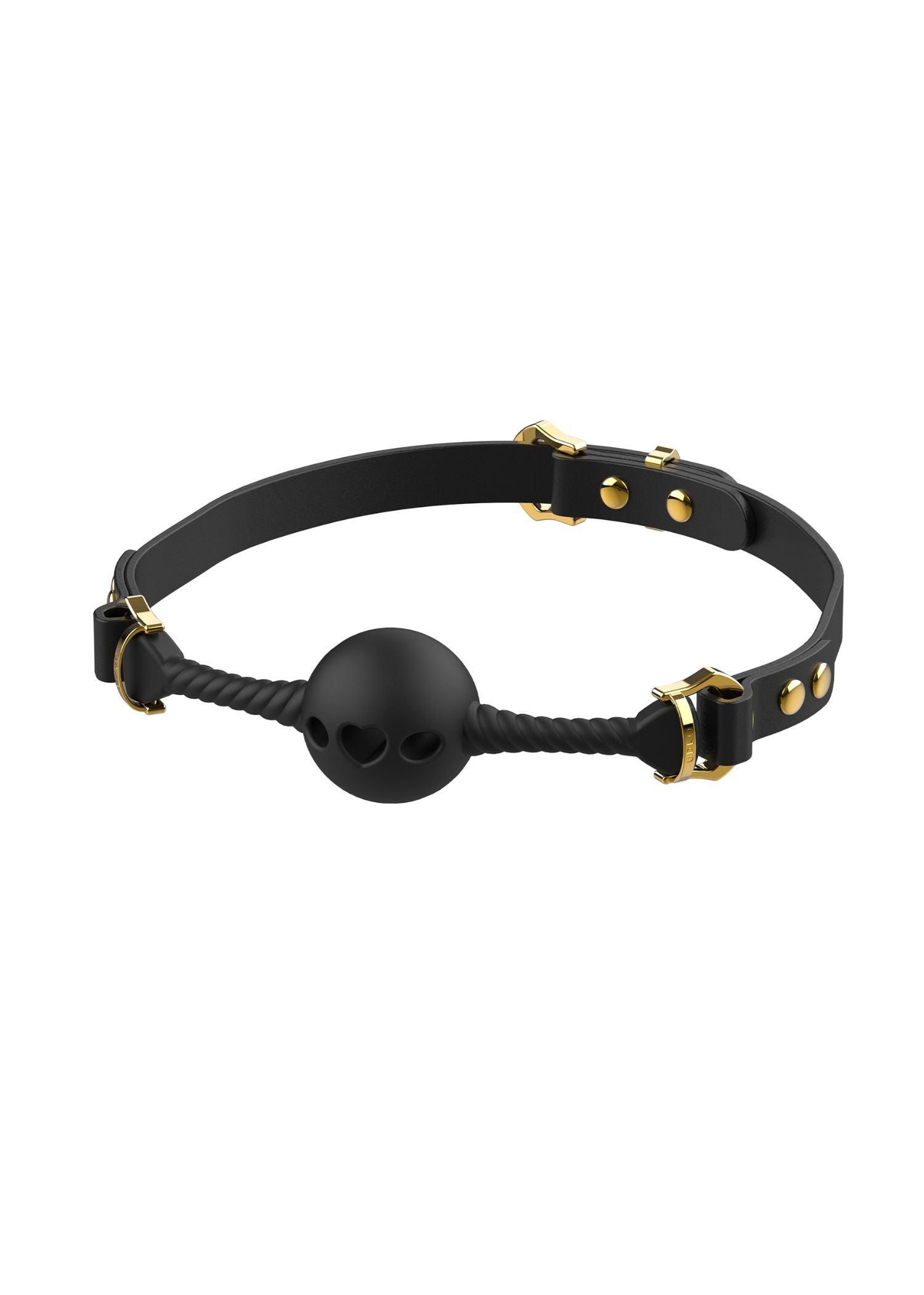 UPKO Middle Heart Shaped Breathable Mouth Gag (Black) | Avec Amour Lingerie