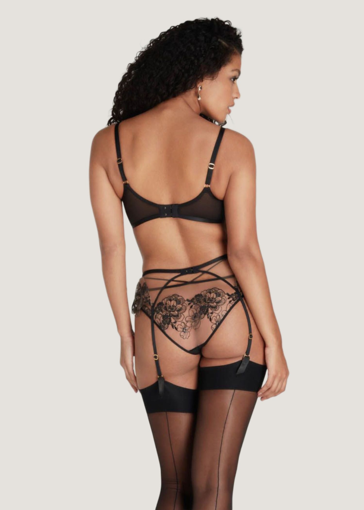 Agent Provocateur - Kalia Suspender Belt (Black) | Avec Amour Luxury Lingerie