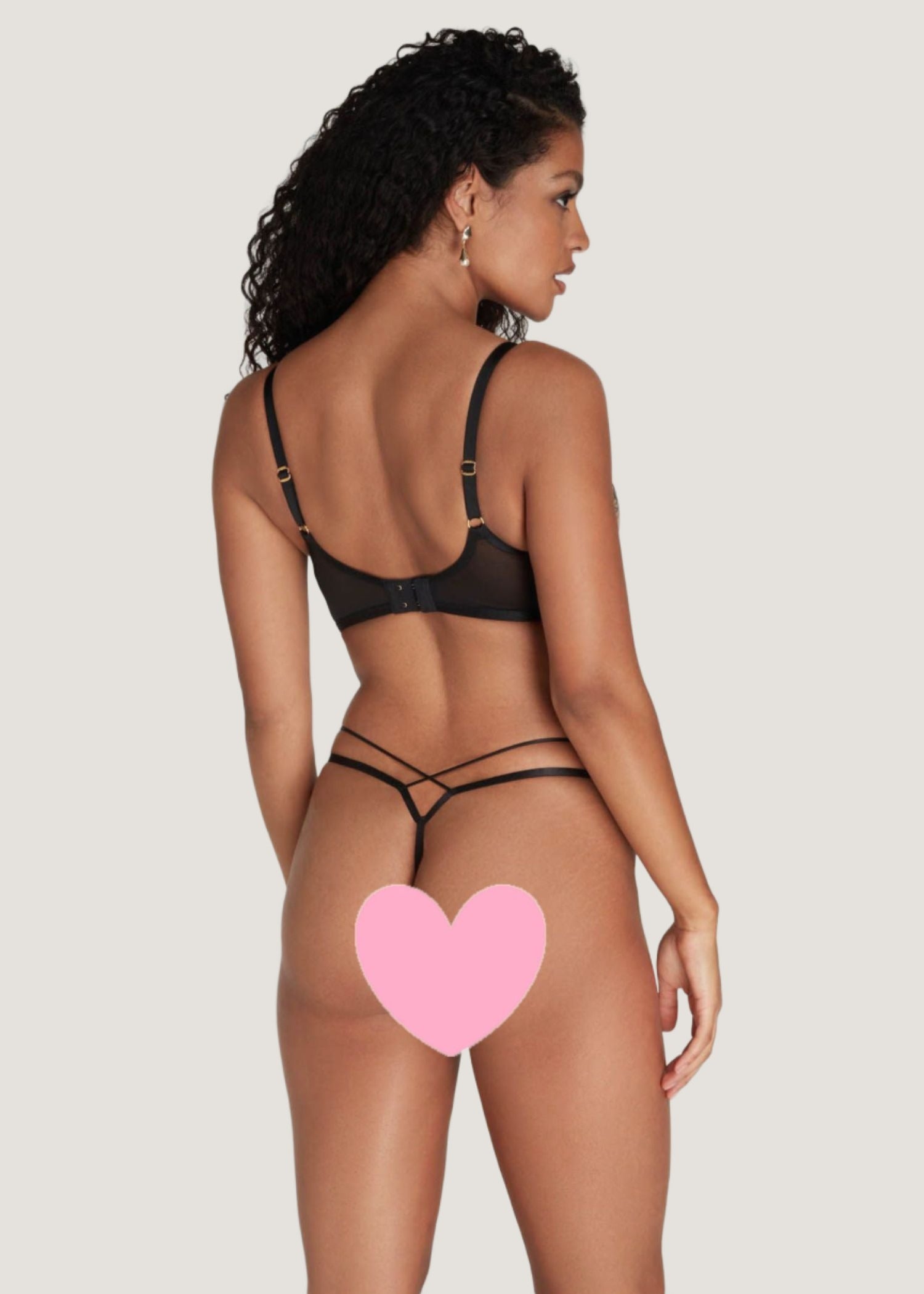 Agent Provocateur - Kalia Trixie Thong (Black) | Avec Amour Luxury Lingerie
