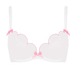 Agent Provocateur - Lorna Plunge Bra (White/Pink) | Avec Amour Luxury Lingerie
