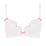 Agent Provocateur - Lorna Plunge Bra (White/Pink) | Avec Amour Luxury Lingerie