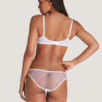 Agent Provocateur - Lorna Plunge Bra (White/Pink) | Avec Amour Luxury Lingerie