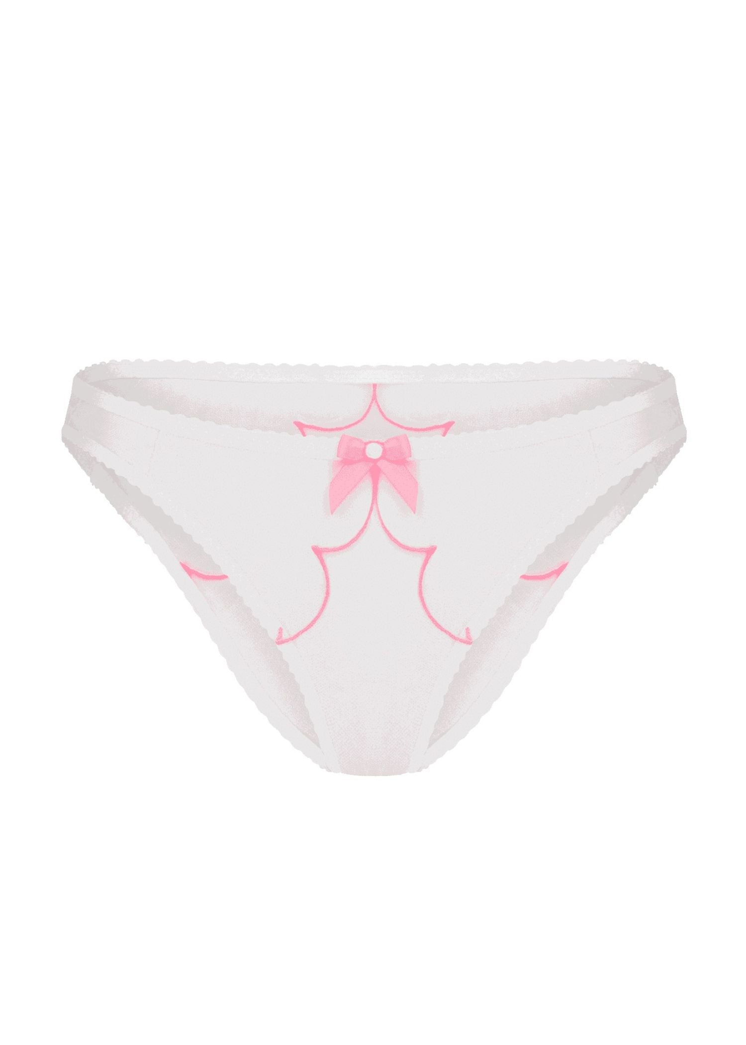 Agent Provocateur - Lorna Full Brief (White/Pink) | Avec Amour Luxury Lingerie