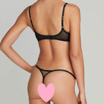 Agent Provocateur Lorna Heart Thong (Black/Red) | Avec Amour Luxury Lingerie