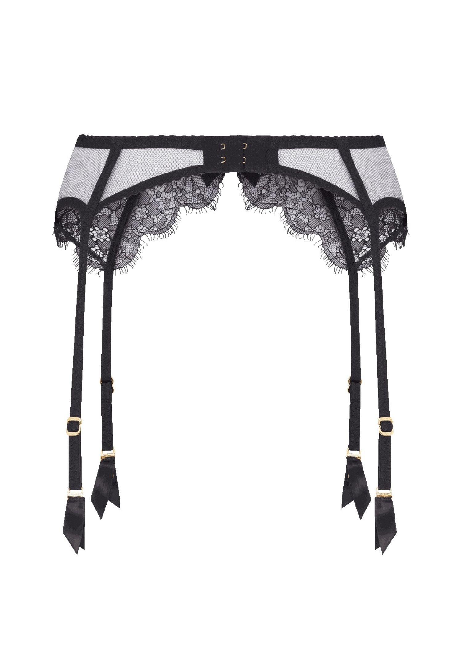 Agent Provocateur Lorna Lace Suspender (Black) | Avec Amour Luxury Lingerie