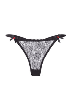 Agent Provocateur Lorna Lace Thong (Black) | Avec Amour Luxury Lingerie