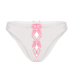 Agent Provocateur - Lorna Ouvert Panty (White/Pink) | Avec Amour Luxury Lingerie