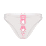 Agent Provocateur - Lorna Ouvert Panty (White/Pink) | Avec Amour Luxury Lingerie
