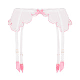 Agent Provocateur - Lorna Suspender (White/Pink) | Avec Amour Luxury Lingerie
