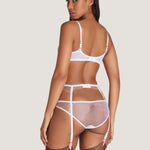 Agent Provocateur - Lorna Suspender (White/Pink) | Avec Amour Luxury Lingerie