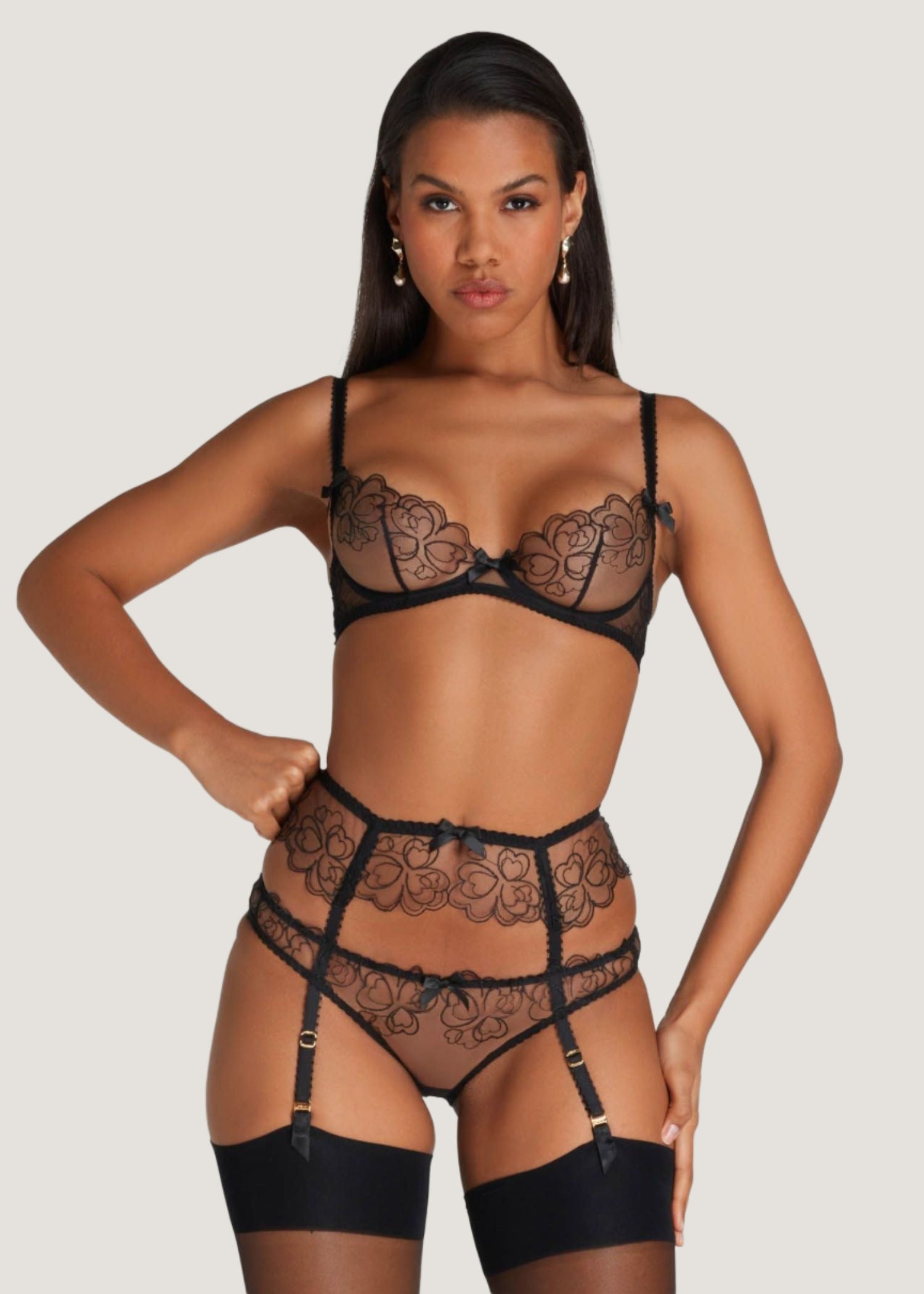 Agent Provocateur - Maysie Suspender (Black) | Avec Amour Luxury Lingerie