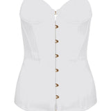 Agent Provocateur Mercy Satin Corset (Ivory) | Avec Amour Luxury Lingerie