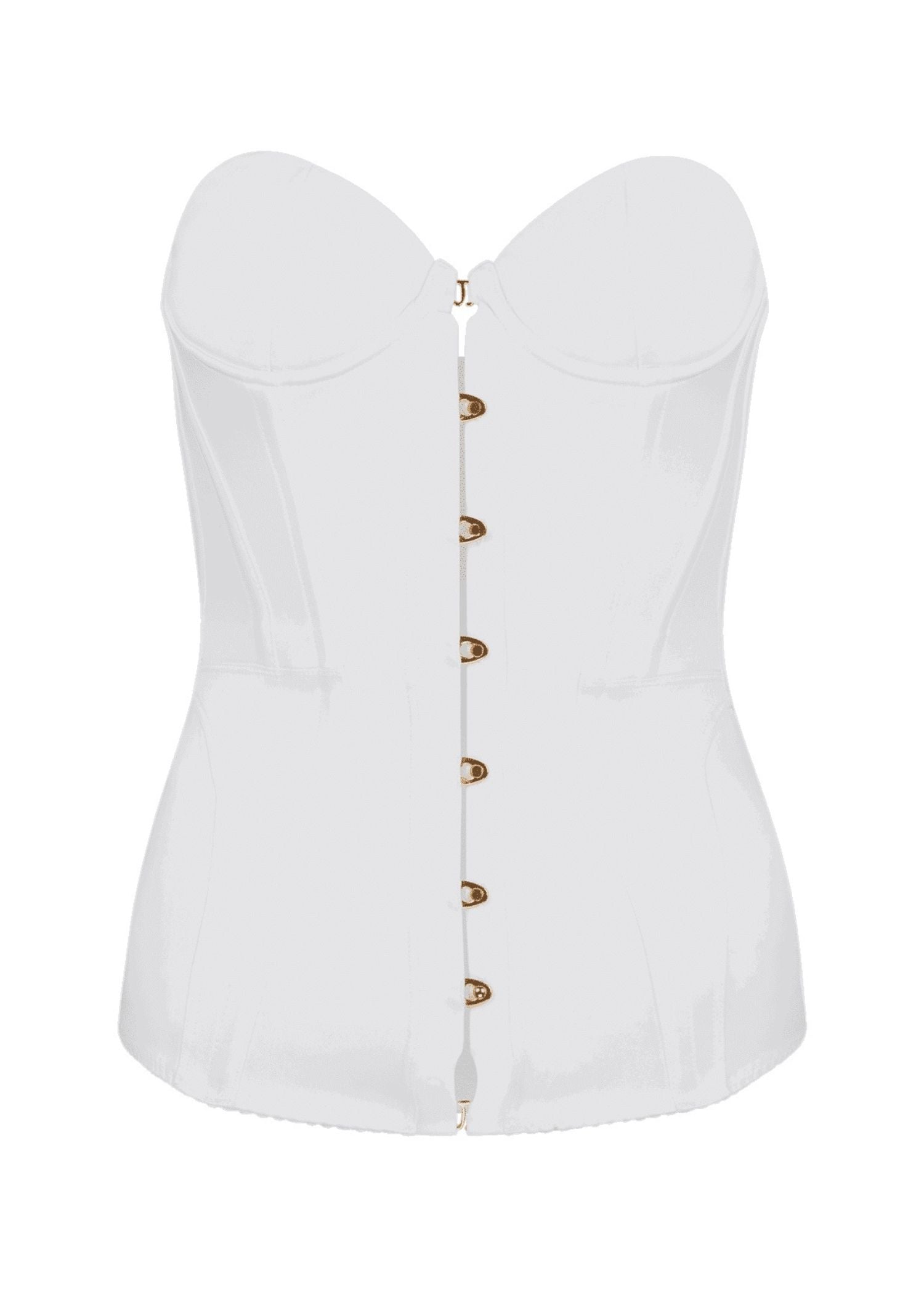 Agent Provocateur Mercy Satin Corset (Ivory) | Avec Amour Luxury Lingerie