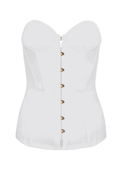 Agent Provocateur Mercy Satin Corset (Ivory) | Avec Amour Luxury Lingerie