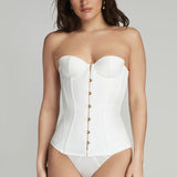 Agent Provocateur Mercy Satin Corset (Ivory) | Avec Amour Luxury Lingerie