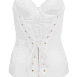 Agent Provocateur Mercy Satin Corset (Ivory) | Avec Amour Luxury Lingerie