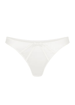 Agent Provocateur Mercy Satin Thong (Ivory) | Avec Amour Luxury Lingerie