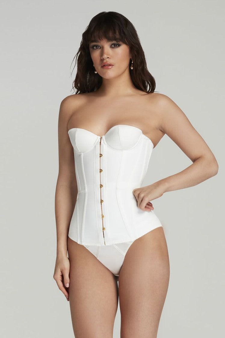 Agent Provocateur Mercy Satin Thong (Ivory) | Avec Amour Luxury Lingerie
