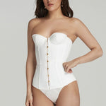 Agent Provocateur Mercy Satin Thong (Ivory) | Avec Amour Luxury Lingerie