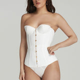 Agent Provocateur Mercy Satin Thong (Ivory) | Avec Amour Luxury Lingerie