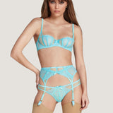 Agent Provocateur Rozlyn Suspender (Turquoise) | Avec Amour Luxury Lingerie