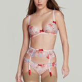Agent Provocateur Zuri Suspender (Red / Blue / Sand) | Avec Amour Luxury Lingerie