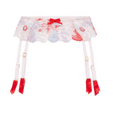 Agent Provocateur Zuri Suspender (Red / Blue / Sand) | Avec Amour Luxury Lingerie