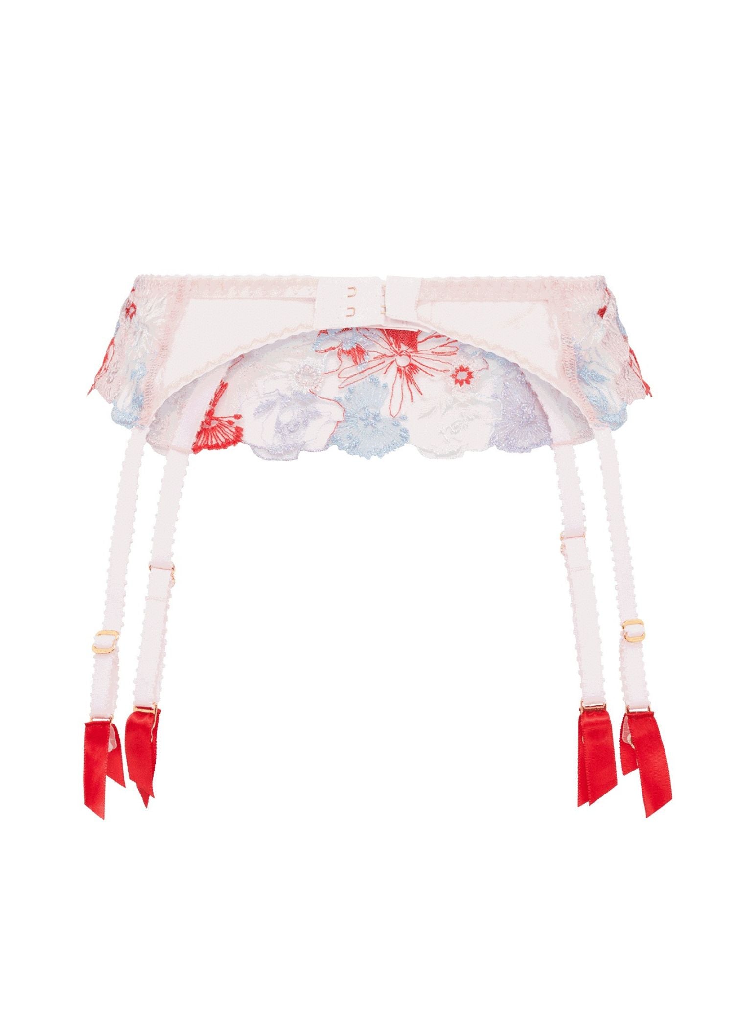 Agent Provocateur Zuri Suspender (Red / Blue / Sand) | Avec Amour Luxury Lingerie