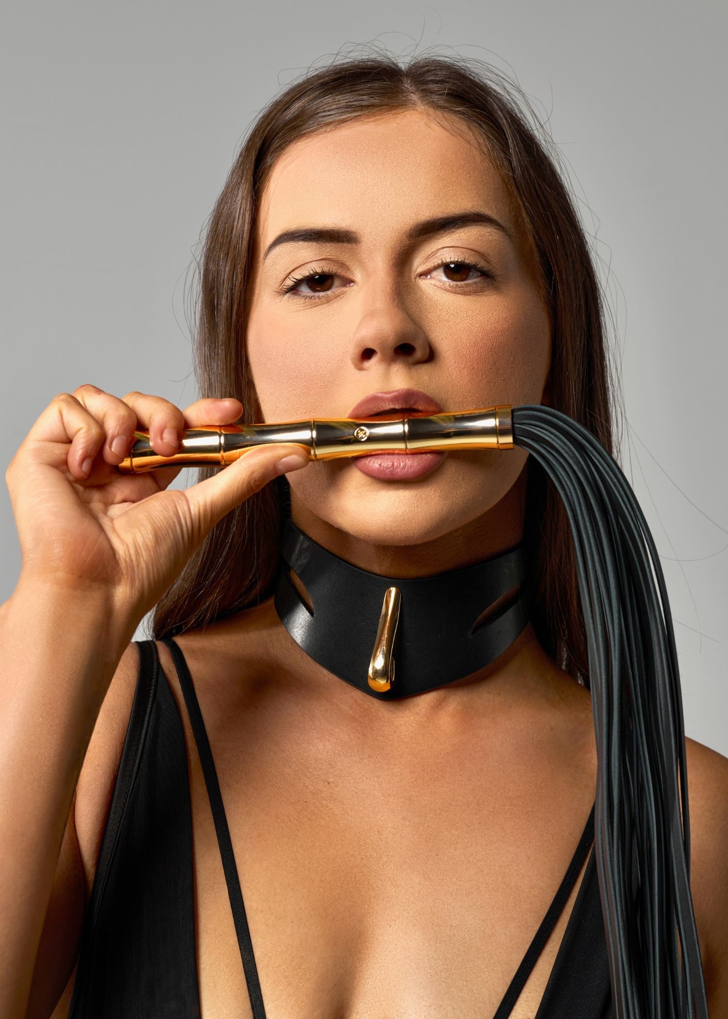 AVAM Bamboo Leather Flogger (Black) | Avec Amour Lingerie
