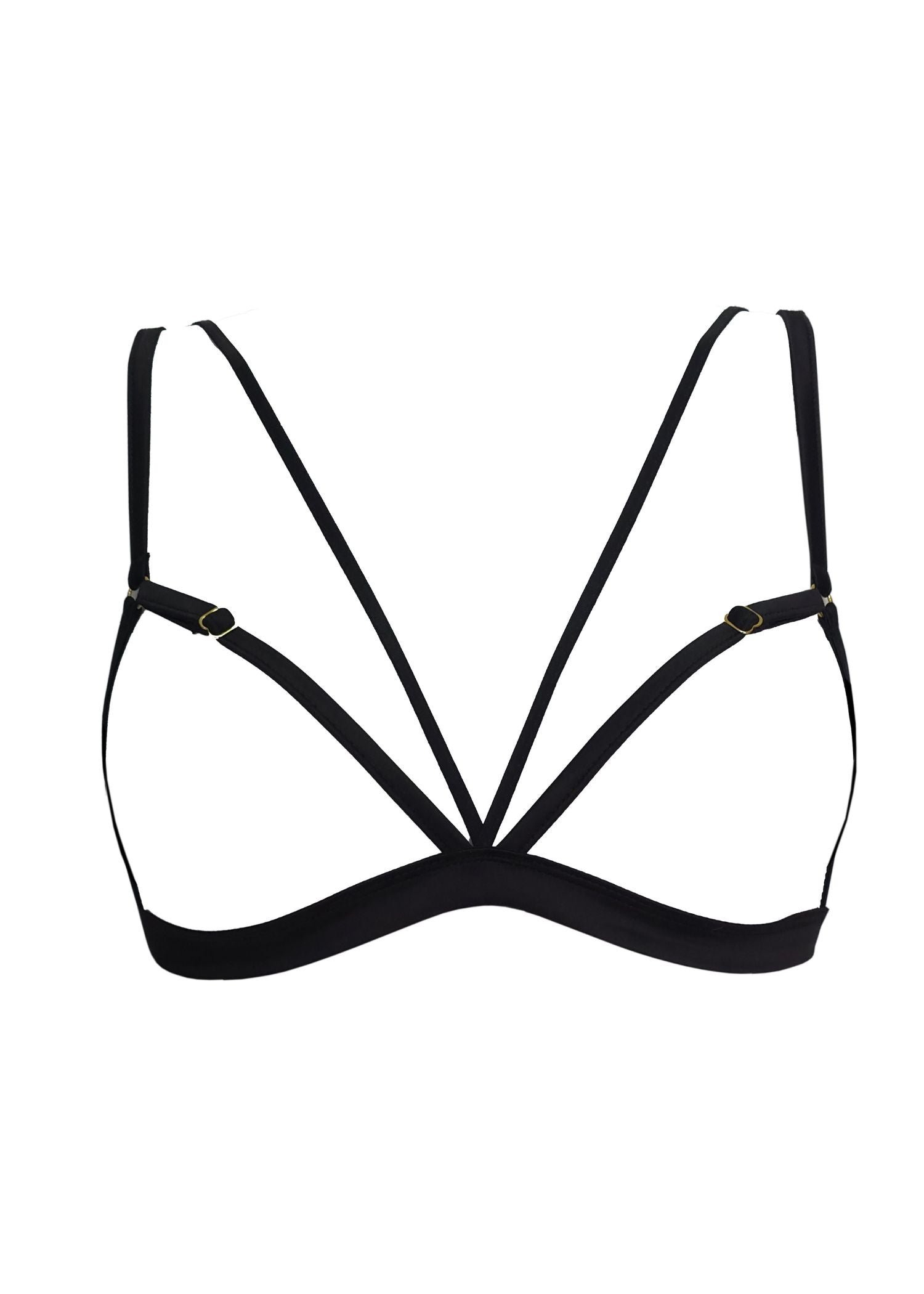 AVAM LINES Bra, Thong & Suspender Set (Black) | Avec Amour LIngerie
