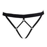 AVAM LINES Bra, Thong & Suspender Set (Black) | Avec Amour LIngerie