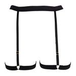 AVAM LINES Bra, Thong & Suspender Set (Black) | Avec Amour LIngerie