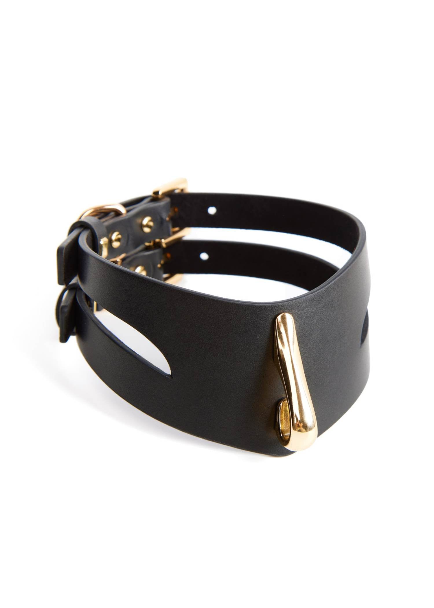 AVAM MOLTEN Leather Collar with Leash (Black) | Avec Amour Lingerie