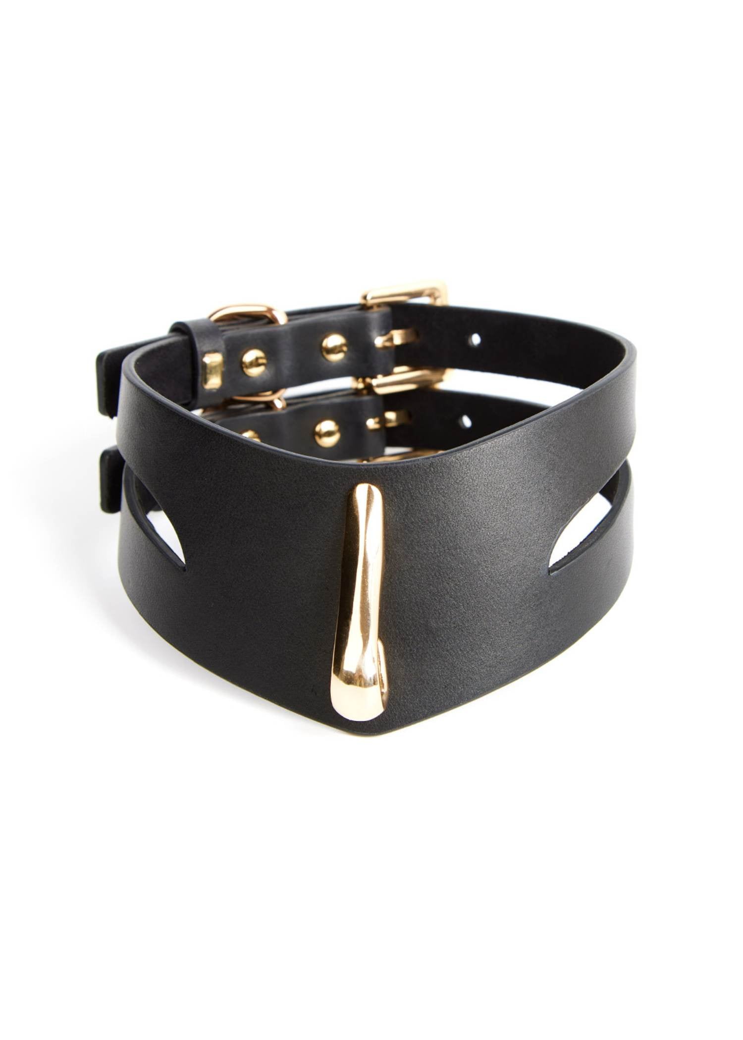 AVAM MOLTEN Leather Collar with Leash (Black) | Avec Amour Lingerie