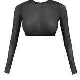 AVAM SHEER Mesh Crop Top (Black) | Avec Amour Sexy Lingerie