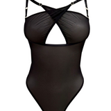AVAM Sheer Multi Thong Body (Black) | Avec Amour Lingerie