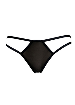 AVAM Sheer Open Panty (Black) | Avec Amour Lingerie