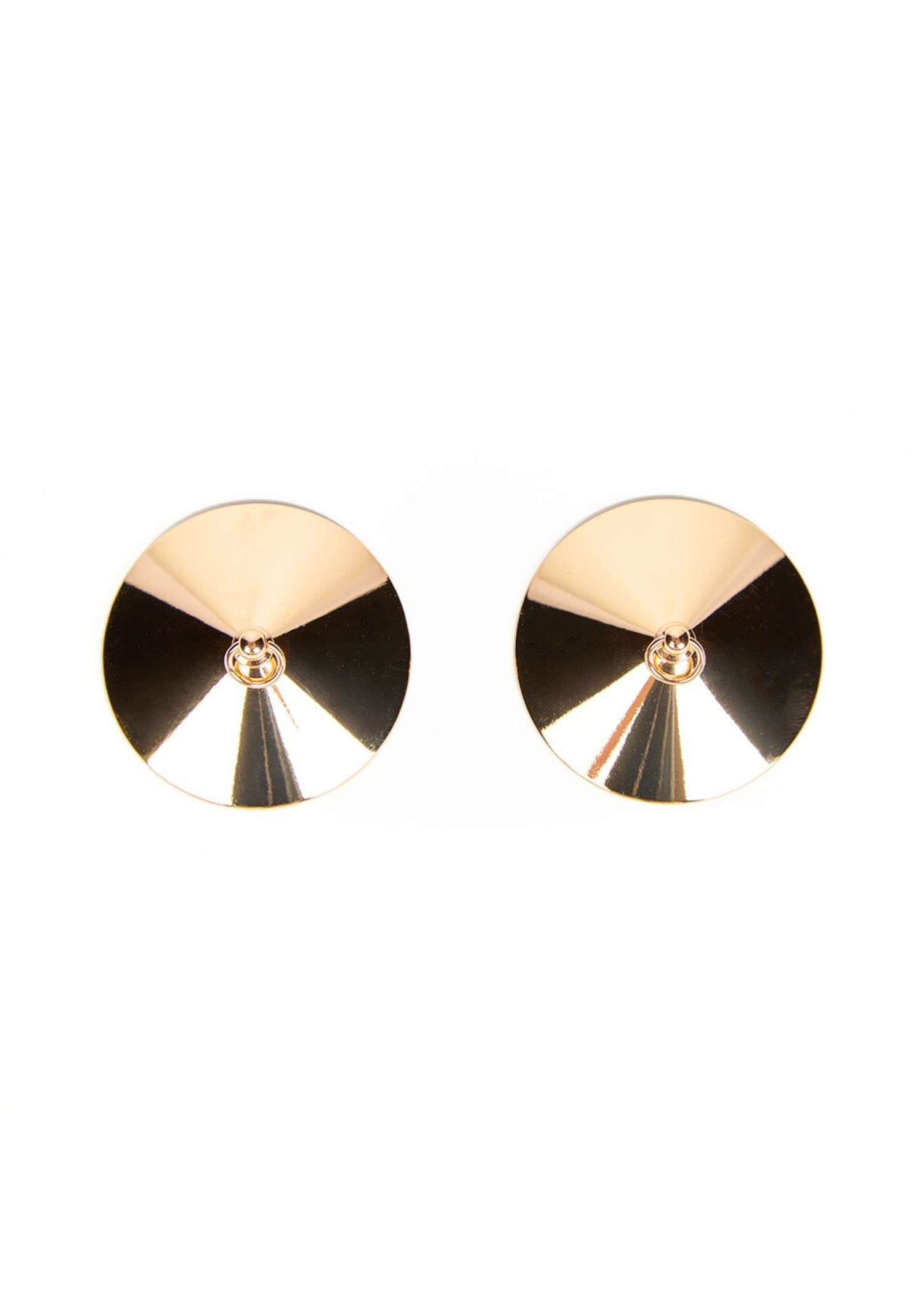 AVAM TIPPED Metal Nipple Covers with Mini Ring (Gold) | Avec Amour Lingerie