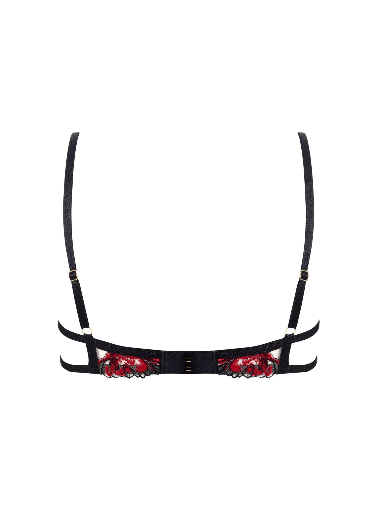 Bluebella Calista Wired Floral Bra (Black / Cherry Red) | Avec Amour Lingerie