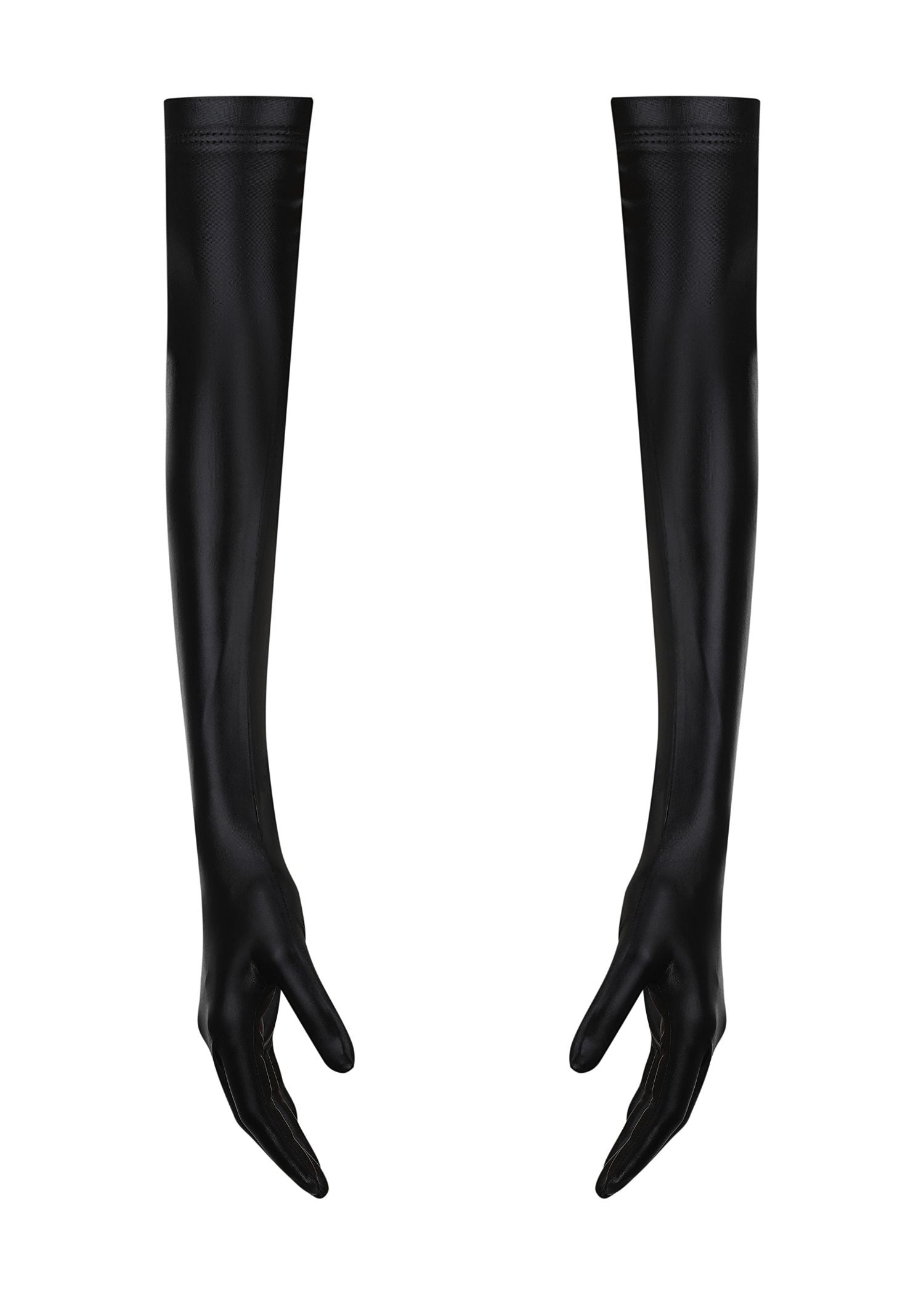 Baed Stories Lacquer Coated Long Gloves (Black) | Avec Amour Lingerie